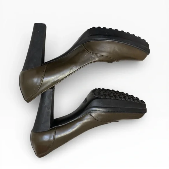 Tod’s ASP décolleté green leather heels pumps shoes 39